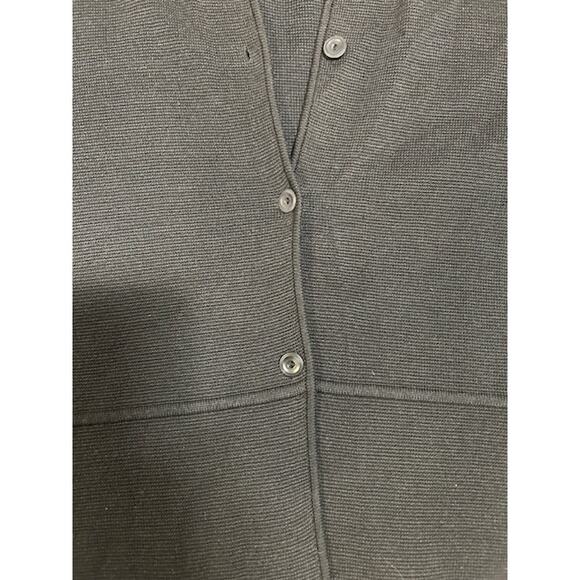 EILEEN FISHER Black Silk Blend Mandarin Collar Button Tunic Sweater Womens LARGE - Picture 12 of 16